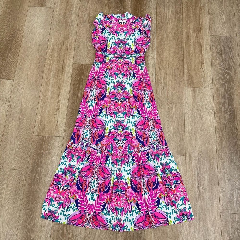 NWT Lilly Pulitzer Adriann Flutter Sleeve Maxi Dress Size Medium - Picture 8 of 15